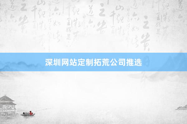 深圳网站定制拓荒公司推选